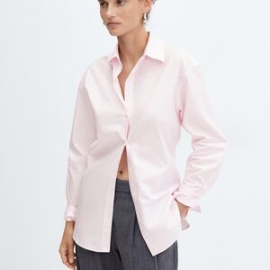 Mango - 100% Cotton Pink Oxford Button Down Shirt